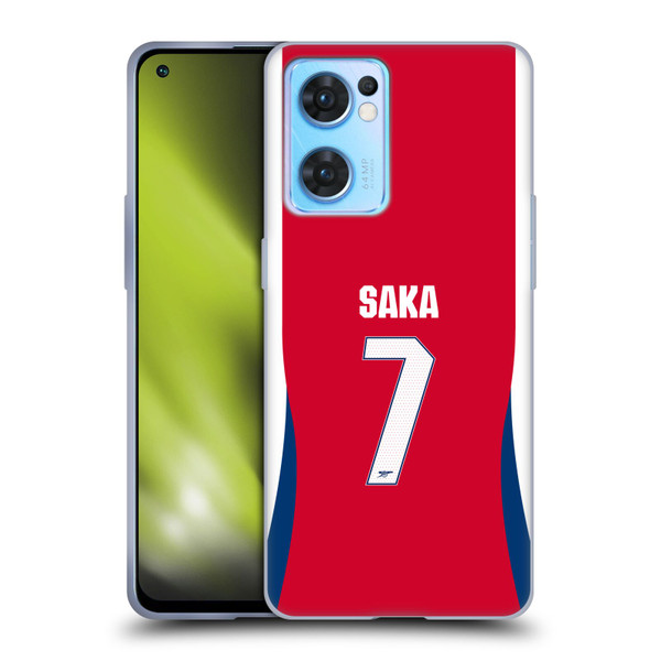 Arsenal FC 2024/25 Players Home Kit Bukayo Saka Soft Gel Case for OPPO Reno7 5G / Find X5 Lite