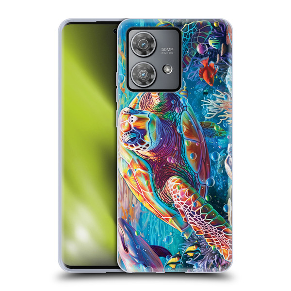 Michael David Ward Psychedelic Art Turtle Magic Soft Gel Case for Motorola Edge 40 Neo 5G