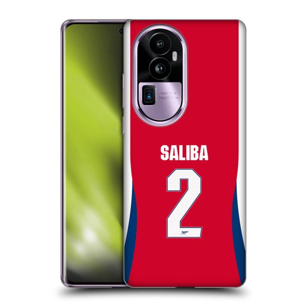 Arsenal FC 2024/25 Players Home Kit William Saliba Soft Gel Case for OPPO Reno10 Pro+