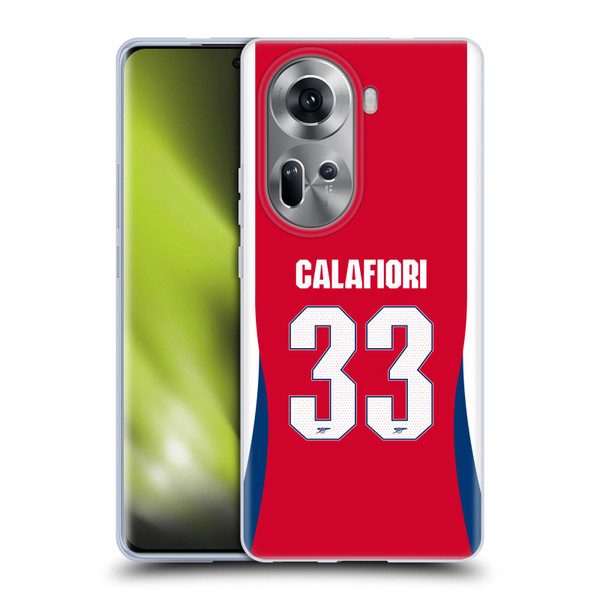 Arsenal FC 2024/25 Players Home Kit Riccardo Calafiori Soft Gel Case for OPPO Reno11