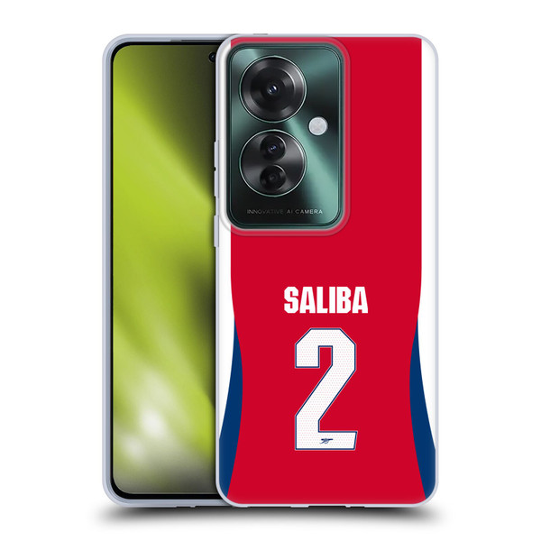 Arsenal FC 2024/25 Players Home Kit William Saliba Soft Gel Case for OPPO Reno11 F 5G / F25 Pro 5G