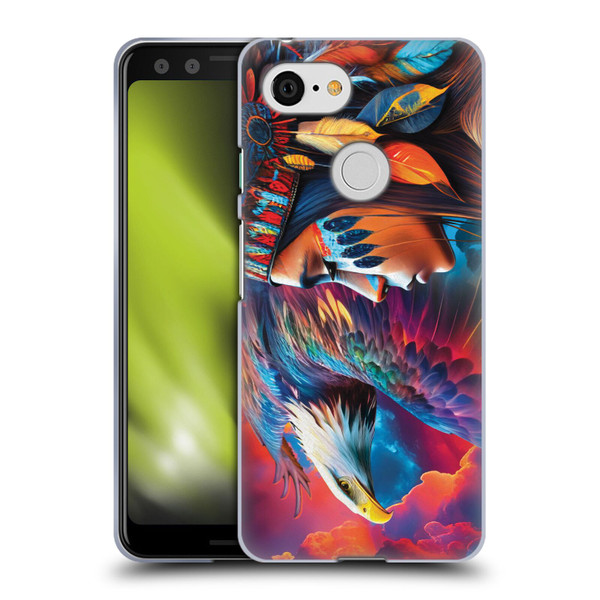 Michael David Ward Psychedelic Art Eagle Soft Gel Case for Google Pixel 3