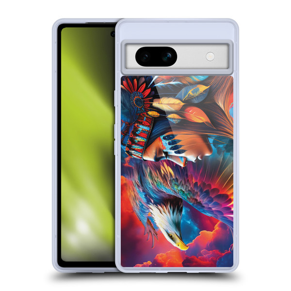 Michael David Ward Psychedelic Art Eagle Soft Gel Case for Google Pixel 7a