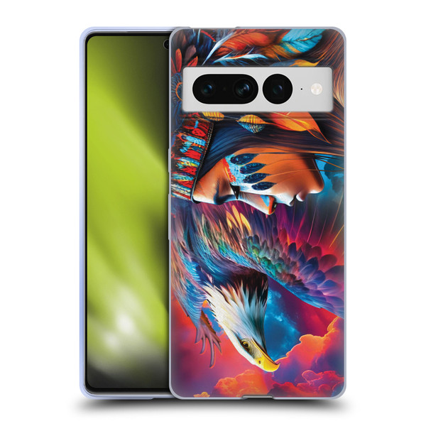 Michael David Ward Psychedelic Art Eagle Soft Gel Case for Google Pixel 7 Pro