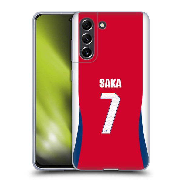 Arsenal FC 2024/25 Players Home Kit Bukayo Saka Soft Gel Case for Samsung Galaxy S21 FE 5G