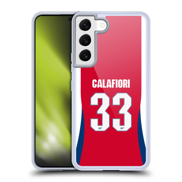 Arsenal FC 2024/25 Players Home Kit Riccardo Calafiori Soft Gel Case for Samsung Galaxy S22 5G