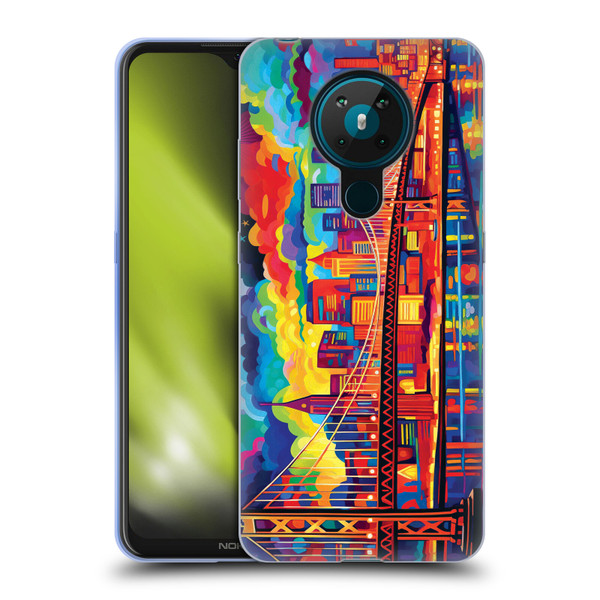 Michael David Ward Psychedelic Art Midnight In San Francisco Soft Gel Case for Nokia 5.3
