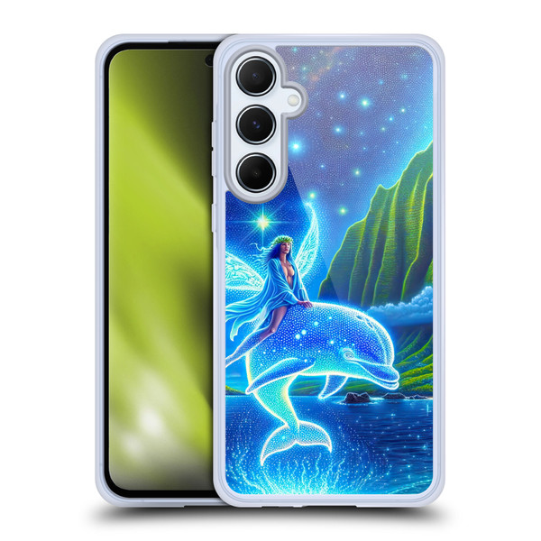 Shambhala Light Visionary Art Ethereal Graphics Dolphins In Dreams Soft Gel Case for Samsung Galaxy A55 5G