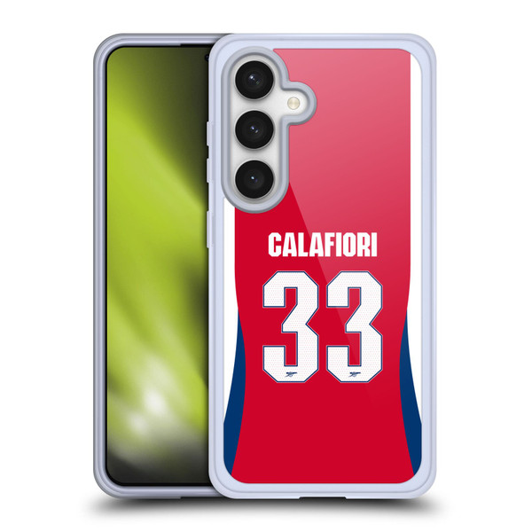 Arsenal FC 2024/25 Players Home Kit Riccardo Calafiori Soft Gel Case for Samsung Galaxy S24 5G