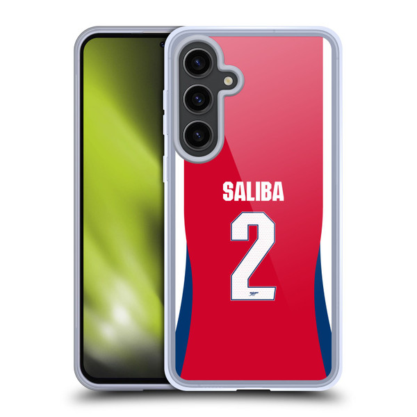 Arsenal FC 2024/25 Players Home Kit William Saliba Soft Gel Case for Samsung Galaxy S24+ 5G