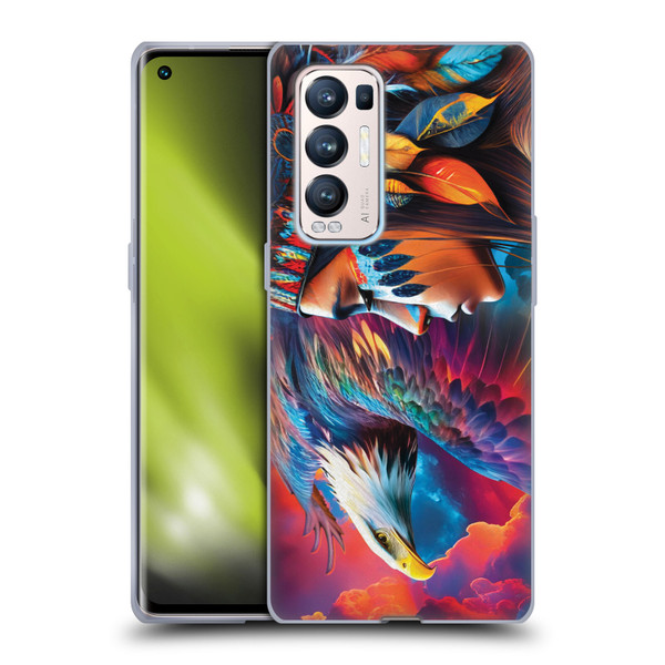 Michael David Ward Psychedelic Art Eagle Soft Gel Case for OPPO Find X3 Neo / Reno5 Pro+ 5G