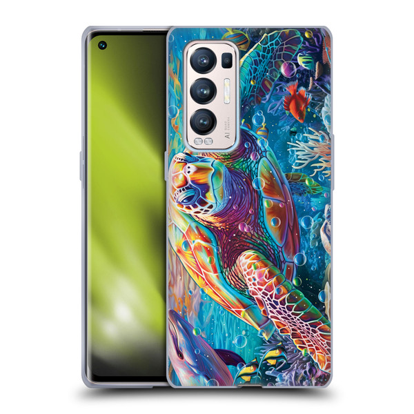 Michael David Ward Psychedelic Art Turtle Magic Soft Gel Case for OPPO Find X3 Neo / Reno5 Pro+ 5G