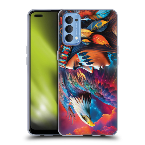 Michael David Ward Psychedelic Art Eagle Soft Gel Case for OPPO Reno 4 5G