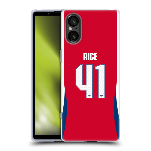Arsenal FC 2024/25 Players Home Kit Declan Rice Soft Gel Case for Sony Xperia 5 V 5G