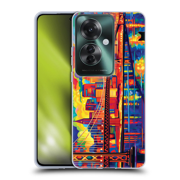 Michael David Ward Psychedelic Art Midnight In San Francisco Soft Gel Case for OPPO Reno11 F 5G / F25 Pro 5G