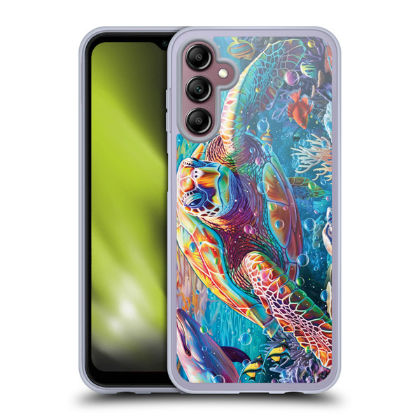 Michael David Ward Psychedelic Art Turtle Magic Soft Gel Case for Samsung Galaxy A14 5G