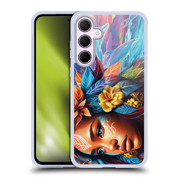Michael David Ward Psychedelic Art Ocean Spirit Soft Gel Case for Samsung Galaxy A35 5G