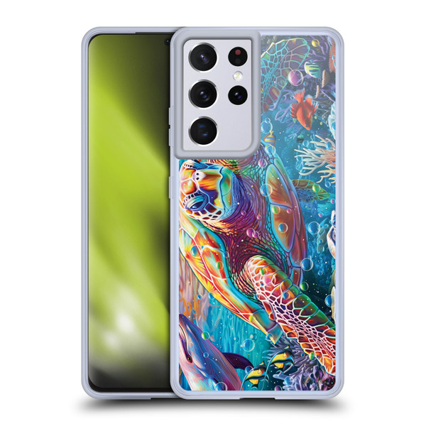 Michael David Ward Psychedelic Art Turtle Magic Soft Gel Case for Samsung Galaxy S21 Ultra 5G