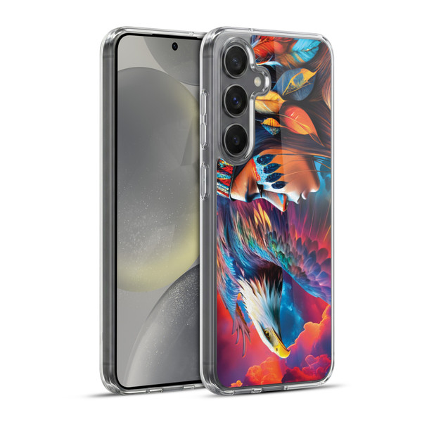 Michael David Ward Psychedelic Art Eagle Soft Gel Case for Samsung Galaxy S24+ 5G & MagSafe