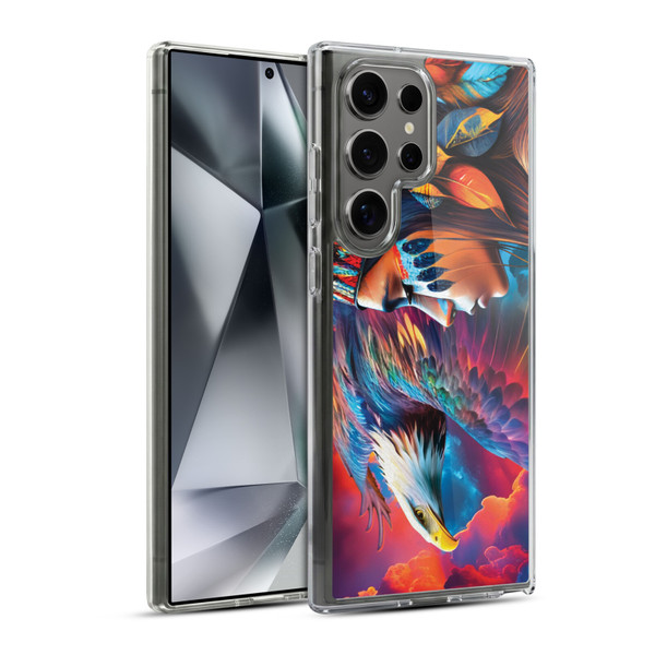 Michael David Ward Psychedelic Art Eagle Soft Gel Case for Samsung Galaxy S24 Ultra 5G & MagSafe