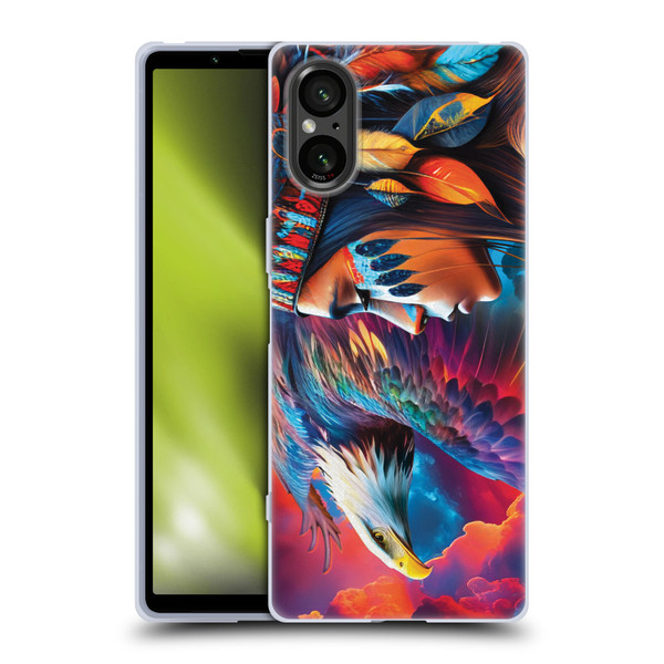 Michael David Ward Psychedelic Art Eagle Soft Gel Case for Sony Xperia 5 V 5G