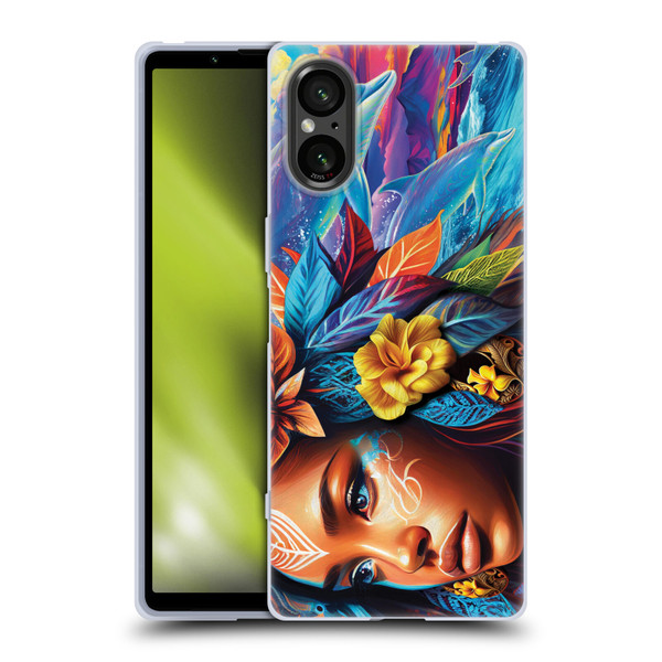 Michael David Ward Psychedelic Art Ocean Spirit Soft Gel Case for Sony Xperia 5 V 5G