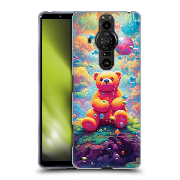 Michael David Ward Psychedelic Art Teddy Bear In Wonderland Soft Gel Case for Sony Xperia Pro-I