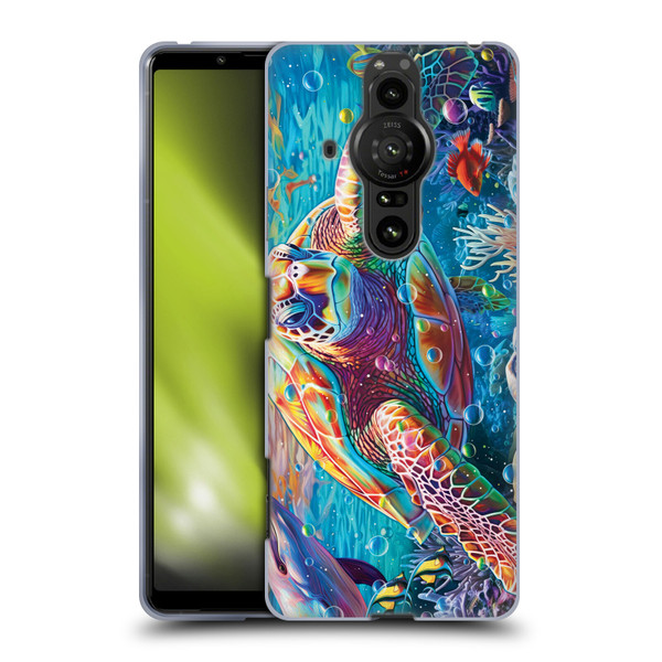 Michael David Ward Psychedelic Art Turtle Magic Soft Gel Case for Sony Xperia Pro-I