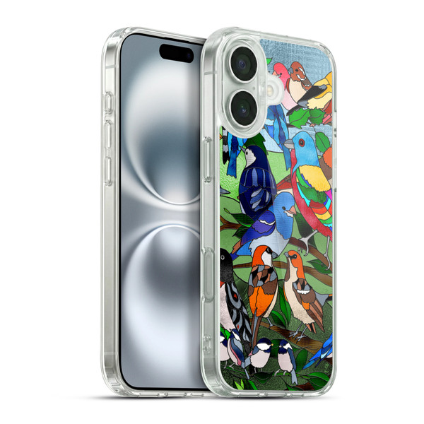 Suzan Lind Birds Stained Glass Soft Gel Case for Apple iPhone 16 Plus & MagSafe