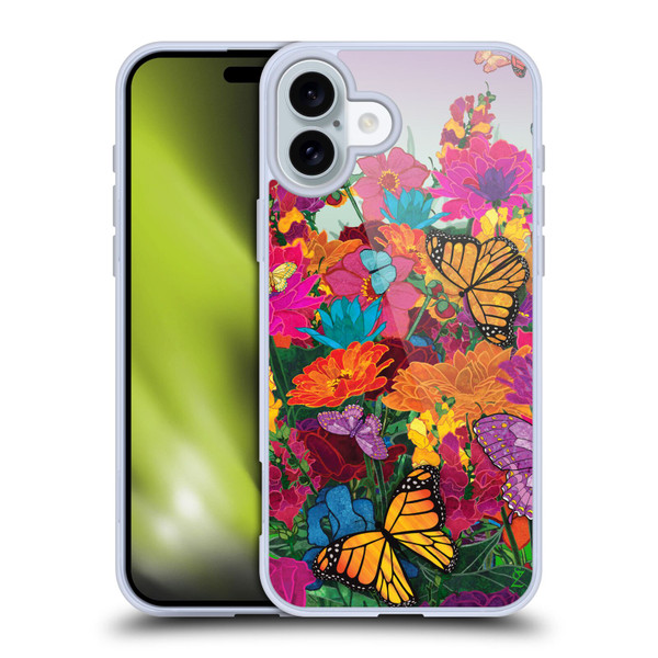 Suzan Lind Butterflies Garden Soft Gel Case for Apple iPhone 16 Plus