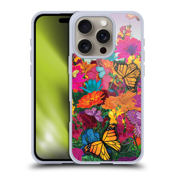 Suzan Lind Butterflies Garden Soft Gel Case for Apple iPhone 16 Pro