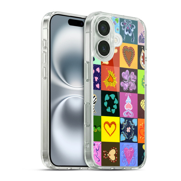 Suzan Lind Colours & Patterns Heart Quilt Soft Gel Case for Apple iPhone 16 & MagSafe