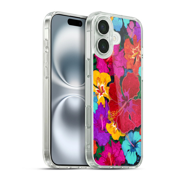 Suzan Lind Colours & Patterns Tropical Hibiscus Soft Gel Case for Apple iPhone 16 Plus & MagSafe