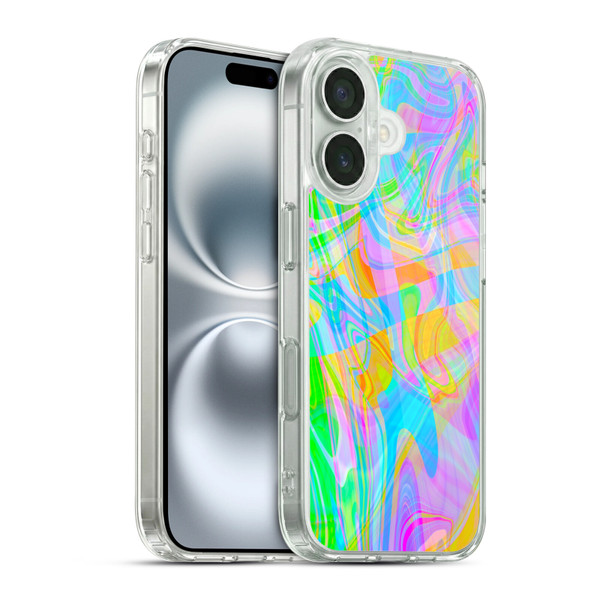 Suzan Lind Marble Abstract Rainbow Soft Gel Case for Apple iPhone 16 & MagSafe