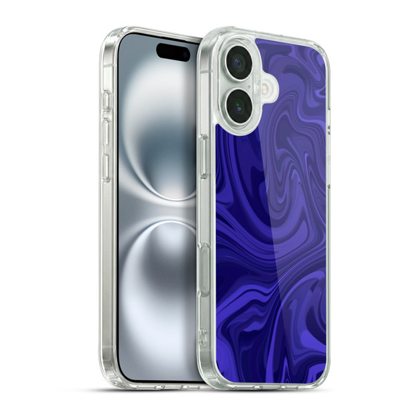 Suzan Lind Marble Indigo Soft Gel Case for Apple iPhone 16 Plus & MagSafe