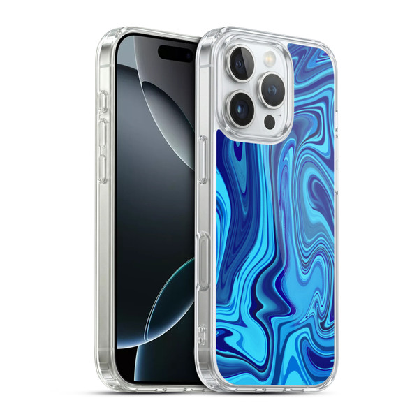 Suzan Lind Marble Blue Soft Gel Case for Apple iPhone 16 Pro & MagSafe