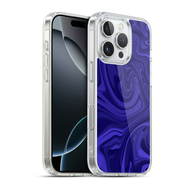 Suzan Lind Marble Indigo Soft Gel Case for Apple iPhone 16 Pro & MagSafe