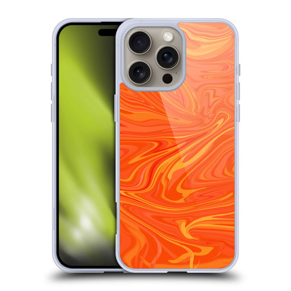 Suzan Lind Marble 2 Honey Orange Soft Gel Case for Apple iPhone 16 Pro Max