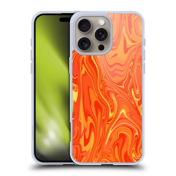 Suzan Lind Marble 2 Orange Soft Gel Case for Apple iPhone 16 Pro Max