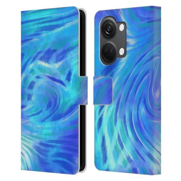 Suzan Lind Tie Dye 2 Deep Blue Leather Book Wallet Case Cover For OnePlus Nord 3 5G