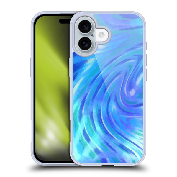 Suzan Lind Tie Dye 2 Deep Blue Soft Gel Case for Apple iPhone 16