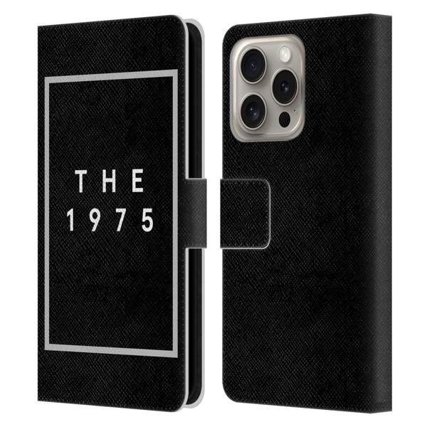 The 1975 Key Art Logo Black Leather Book Wallet Case Cover For Apple iPhone 16 Pro