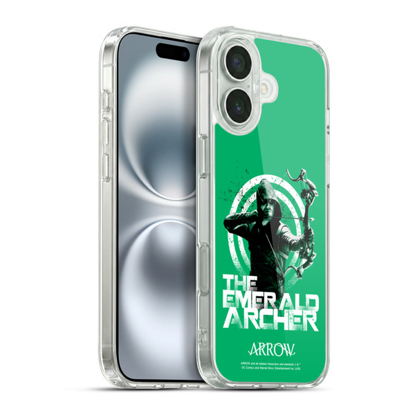 Arrow TV Series Graphics The Emerald Archer Soft Gel Case for Apple iPhone 16 Plus & MagSafe