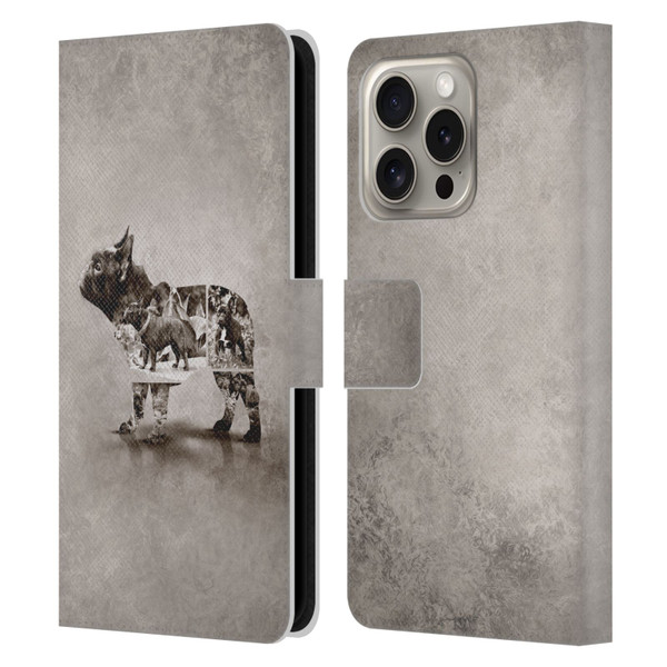 Klaudia Senator French Bulldog Vintage Leather Book Wallet Case Cover For Apple iPhone 16 Pro