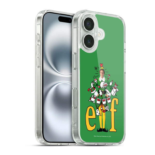 Elf Movie Graphics 2 Doodles Soft Gel Case for Apple iPhone 16 & MagSafe