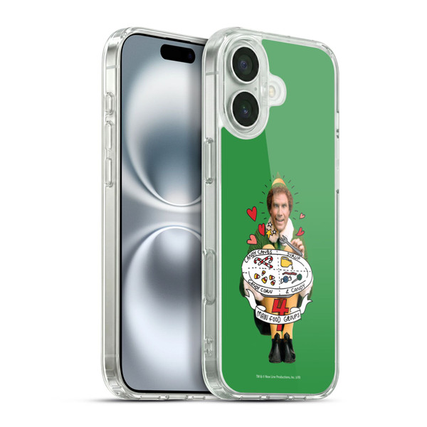 Elf Movie Graphics 2 Buddy Food Groups Soft Gel Case for Apple iPhone 16 Plus & MagSafe