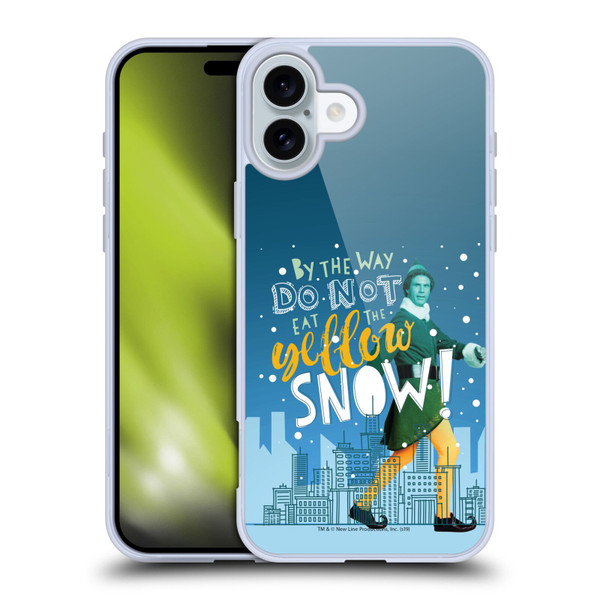 Elf Movie Graphics 2 Yellow Snow Soft Gel Case for Apple iPhone 16 Plus