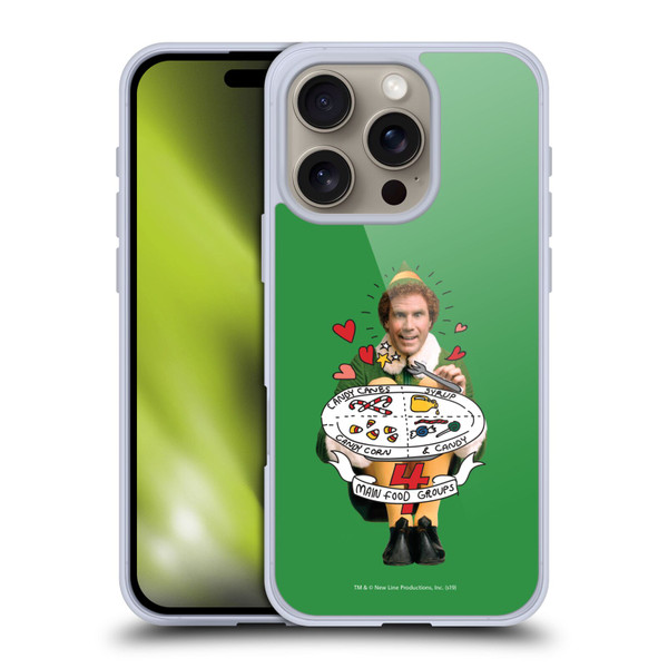 Elf Movie Graphics 2 Buddy Food Groups Soft Gel Case for Apple iPhone 16 Pro