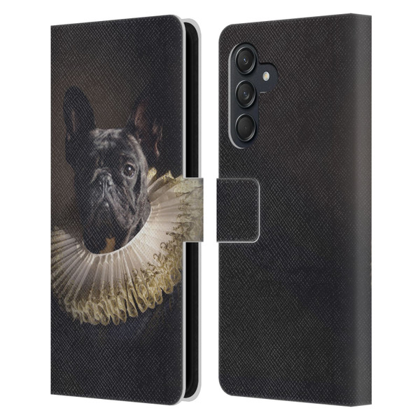 Klaudia Senator French Bulldog 2 King Leather Book Wallet Case Cover For Samsung Galaxy M55 5G