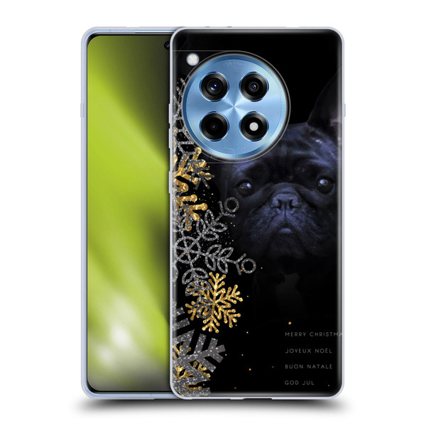 Klaudia Senator French Bulldog 2 Snow Flakes Soft Gel Case for OPPO OnePlus Ace 3 5G